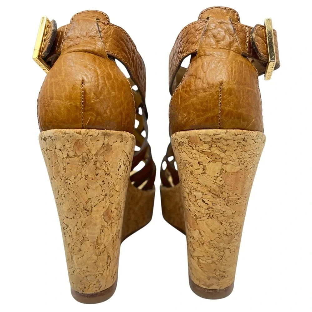 Tory Burch Brown Cork Wedge Sandals